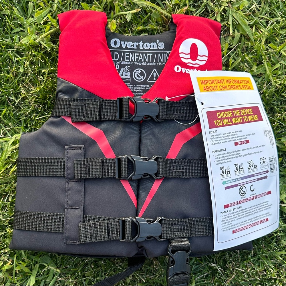 Kids Life Vest - Red and Black